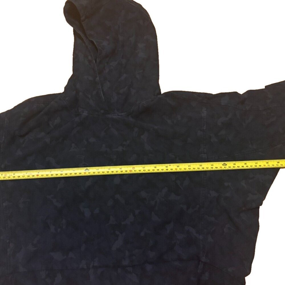 ATHLETA Navy Blue Camo Farallon Cropped Camo Hoodie Sweatshirt Top Womens Size M - Picture 6 of 6